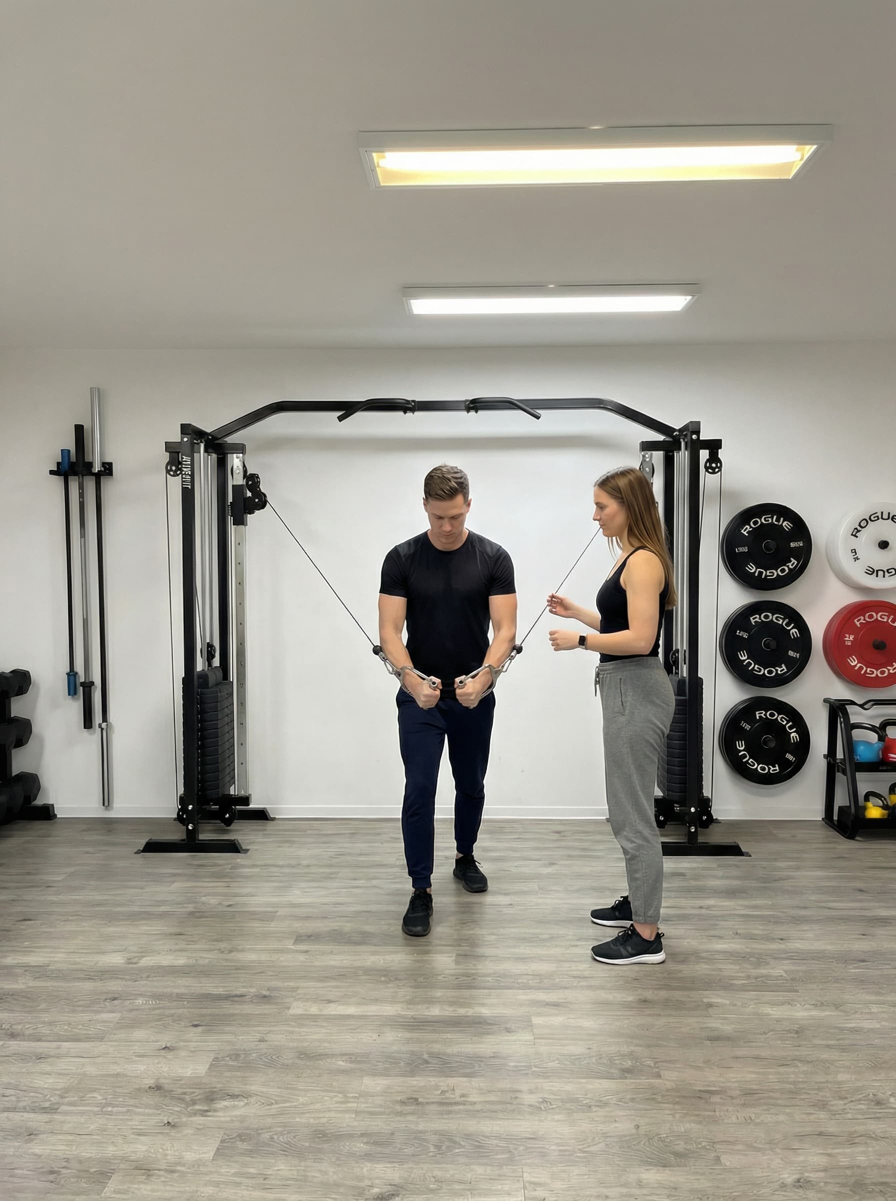 Personal Training Einheit — Anleitung am Kabelzug